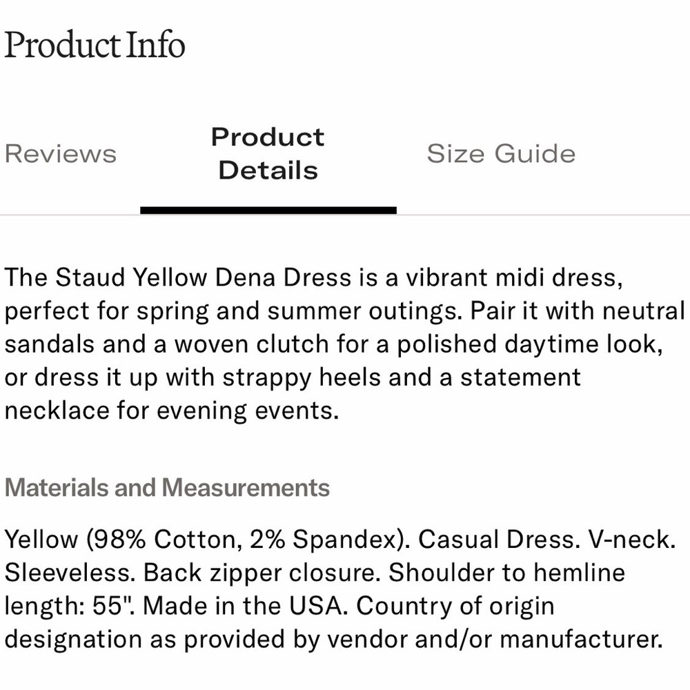 Staud Dena Yellow Lemon Print Maxi Dress - Size 10 - Picture 8 of 10